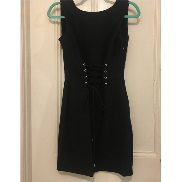 H&M Corset Illusion Lace Up Mini Dress Sz 8 - Picture 2 of 4